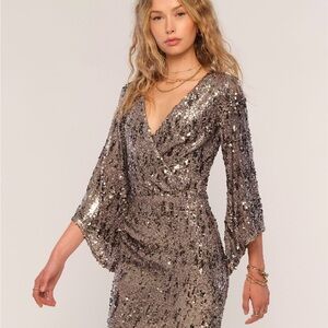 Heartloom Shimmering Silver Sequin Dress